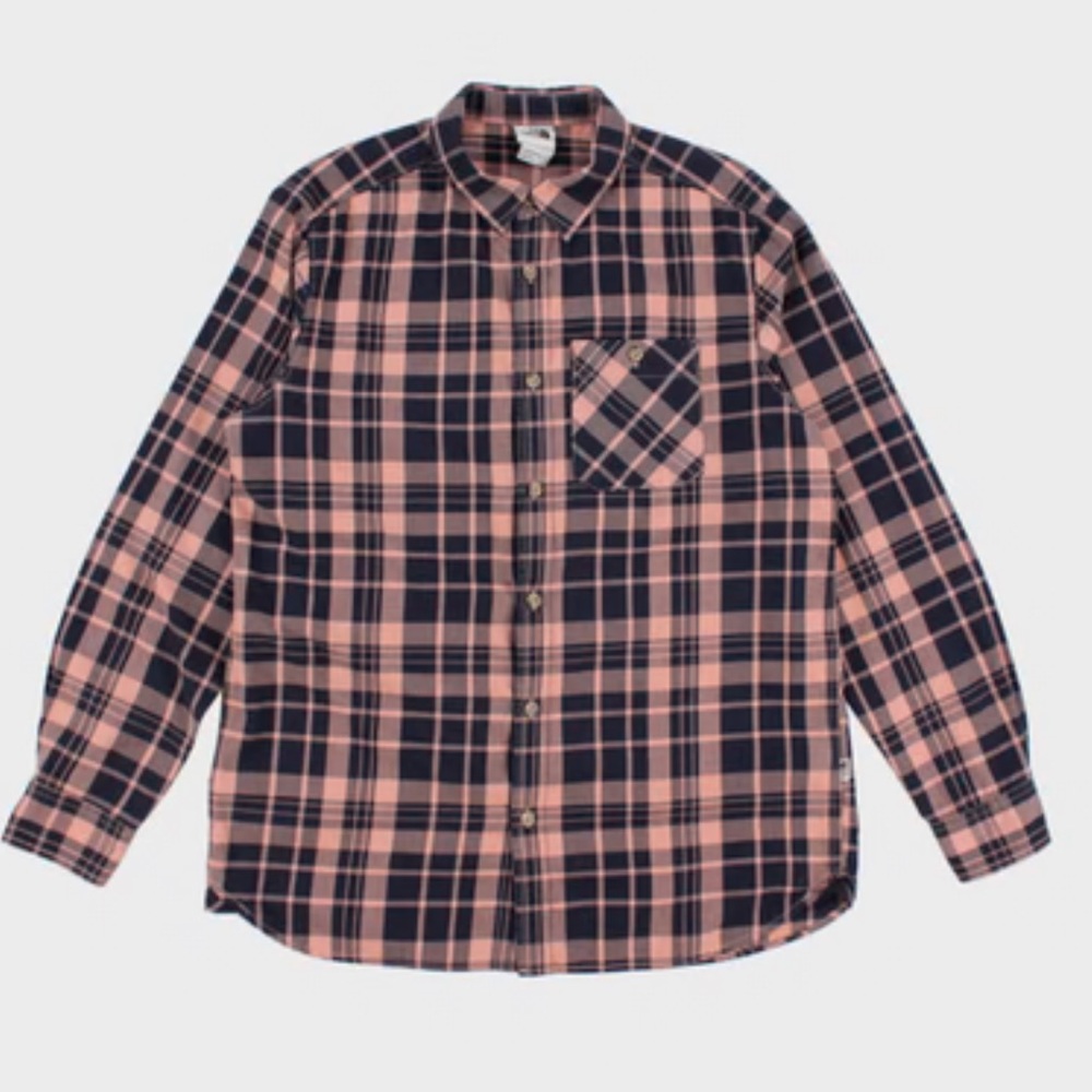 The North Face Navy and Pink Plaid Shirt